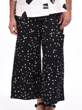 Snapdragon & Twig Portia Pants Black White Raindrop size large